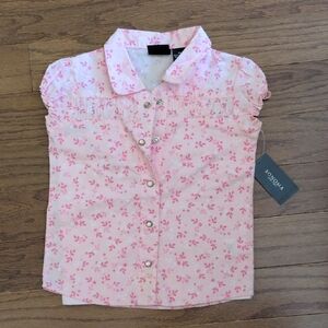 Sonoma Light Pink Floral Button Down Shirt